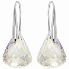 Swarovski Rhodium White Crystal Lunar Earrings