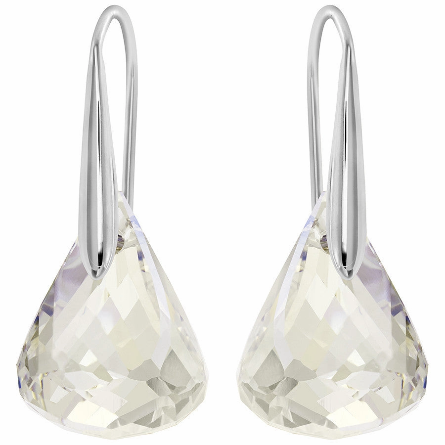 Swarovski Rhodium White Crystal Lunar Earrings