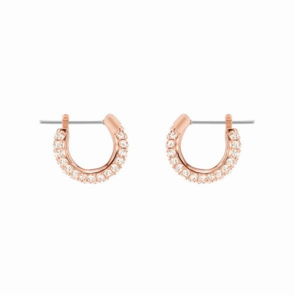 Swarovski Rose Gold White Crystal Small Hoop Earrings