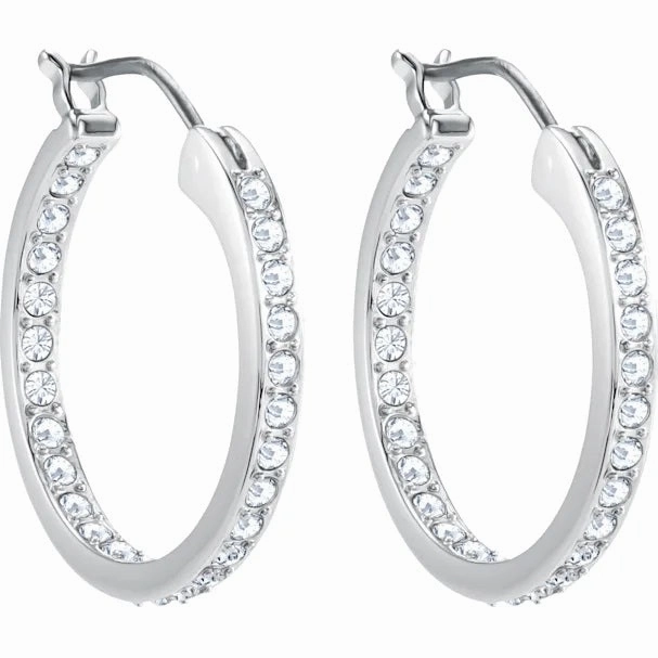 Swarovski Sommerset Rhodium Plated Hoop Earrings