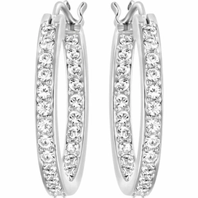 Swarovski Sommerset Rhodium Plated Hoop Earrings