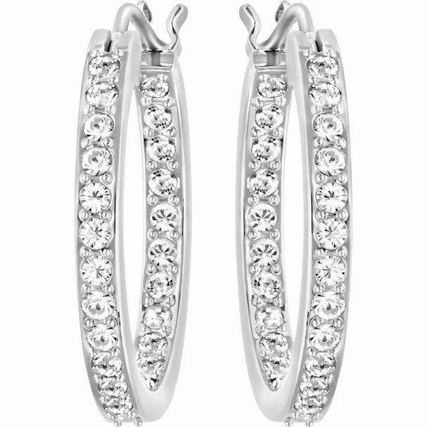 Swarovski Sommerset Rhodium Plated Hoop Earrings