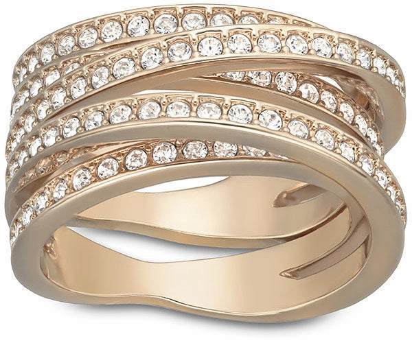Swarovski Spiral Rose Gold Tone Plated Ring D
