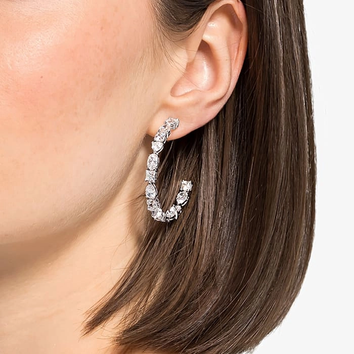 Swarovski Tennis Deluxe Crystal Mixed Hoop Earrings