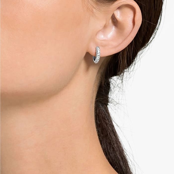 Swarovski White Crystal Small Hoop Earrings