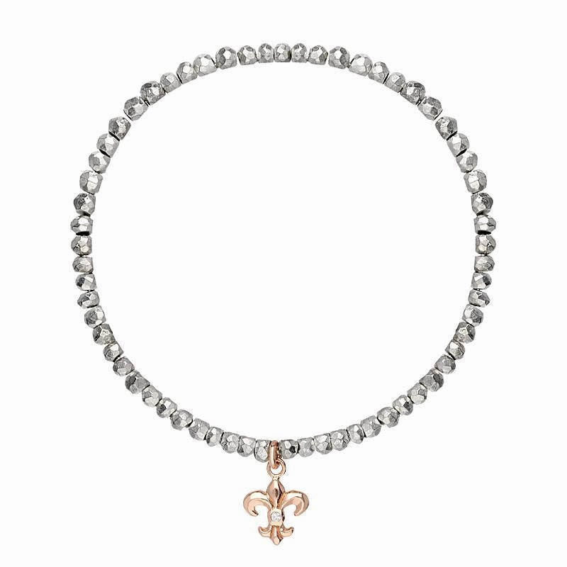 Sylva Rose Gold Plated Sterling Silver Fleur Bead Bracelet