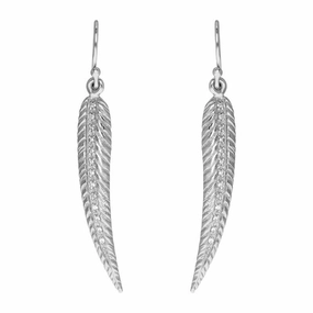 Sylva Sterling Silver Cubic Zirconia Feather Hook Earrings