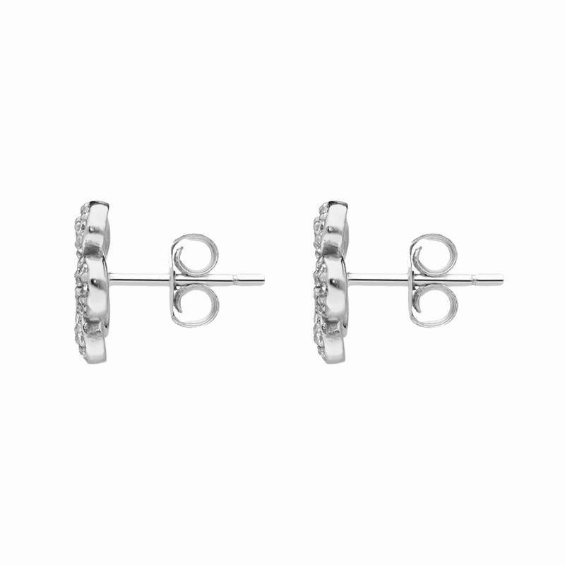 Sylva Sterling Silver Cubic Zirconia Flower Stud Earrings