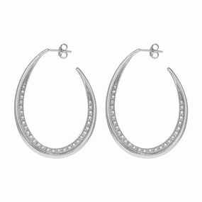 Sylva Sterling Silver Cubic Zirconia Hoop Earrings