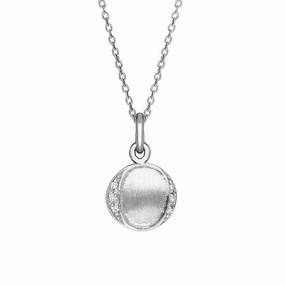 Sylva Sterling Silver Cubic Zirconia Small Disc Necklace