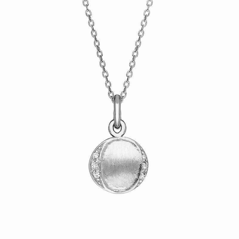 Sylva Sterling Silver Cubic Zirconia Small Disc Necklace