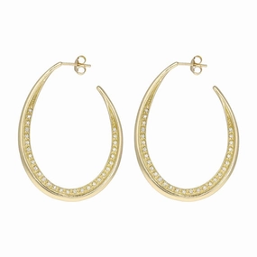 Sylva Yellow Gold Plated Sterling Silver Hoop Earrings