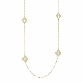 Sylva Yellow Gold Plated Sterling Silver Multi Decorative Cross Necklace