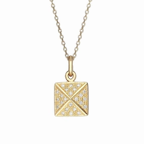 Sylva Yellow Gold Plated Sterling Silver Square Necklace