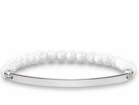 Thomas Sabo Bracelet Love Bridge White Agate Silver 17.5cm