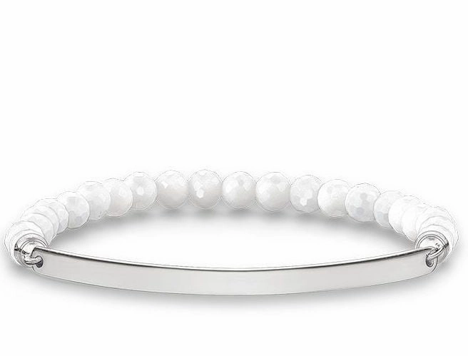 Thomas Sabo Bracelet Love Bridge White Agate Silver 17.5cm