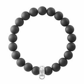 Thomas Sabo Bracelet Obsidian Beaded Silver 17.5cm D