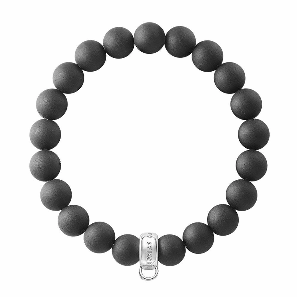 Thomas Sabo Bracelet Obsidian Beaded Silver 17.5cm D