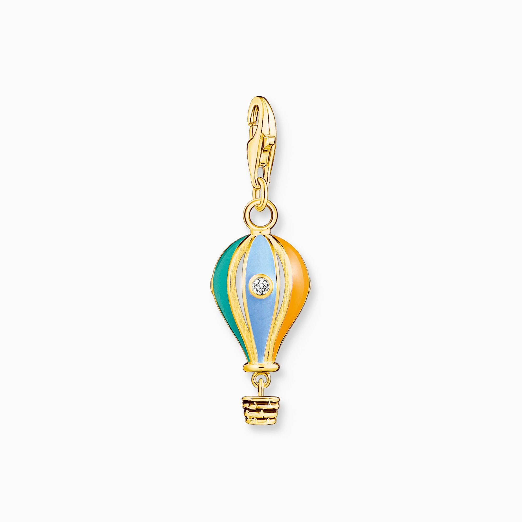Thomas Sabo Charm Club Gold Plated Sterling Silver Hot Air Balloon Charm