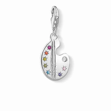 Thomas Sabo Charm Club Silver Zirconia Painters Palette Charm D