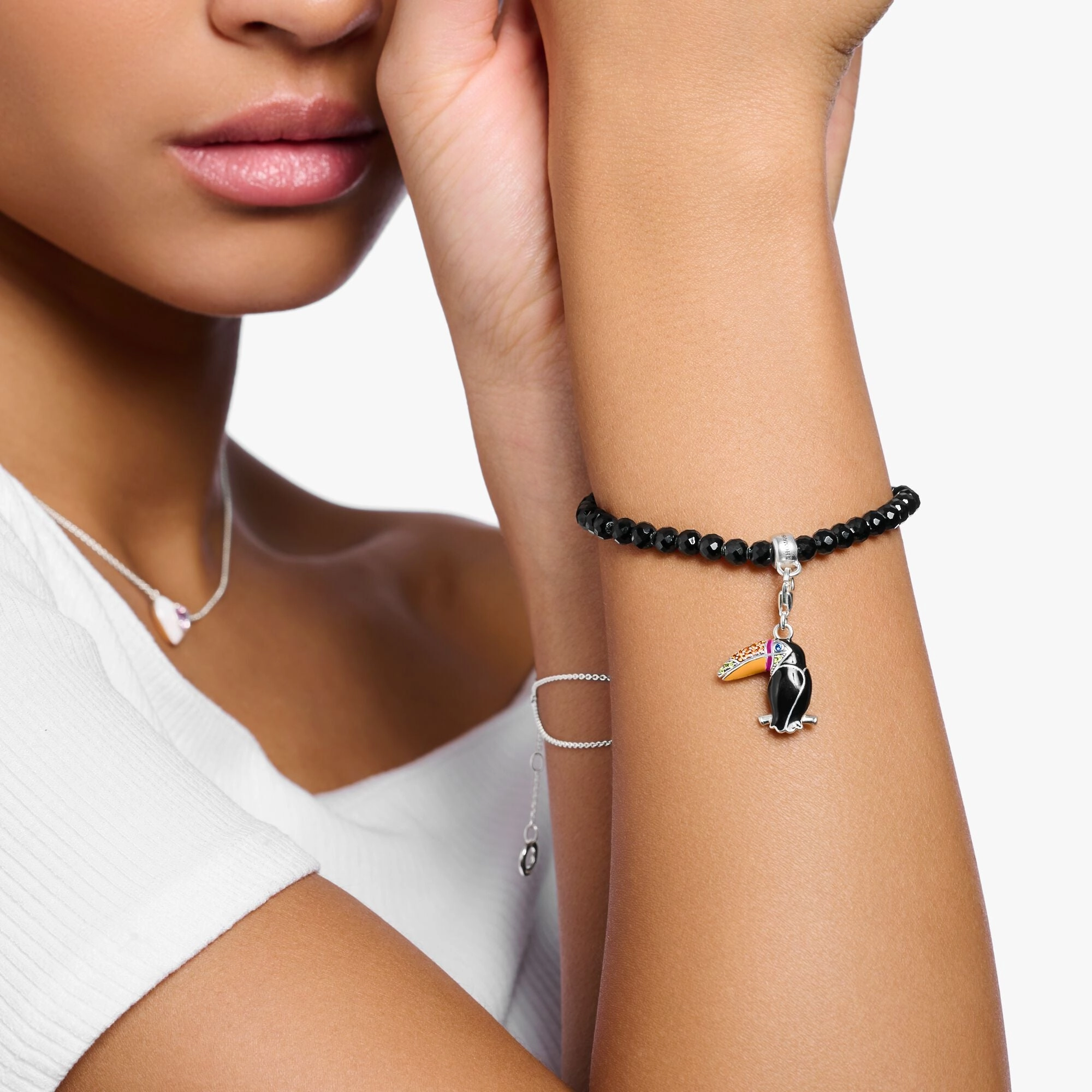 Thomas Sabo Charm Club Sterling Silver Black Onyx Charm Bracelet D