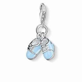 Thomas Sabo Charm Club Sterling Silver Blue Enamel Baby Shoes Charm