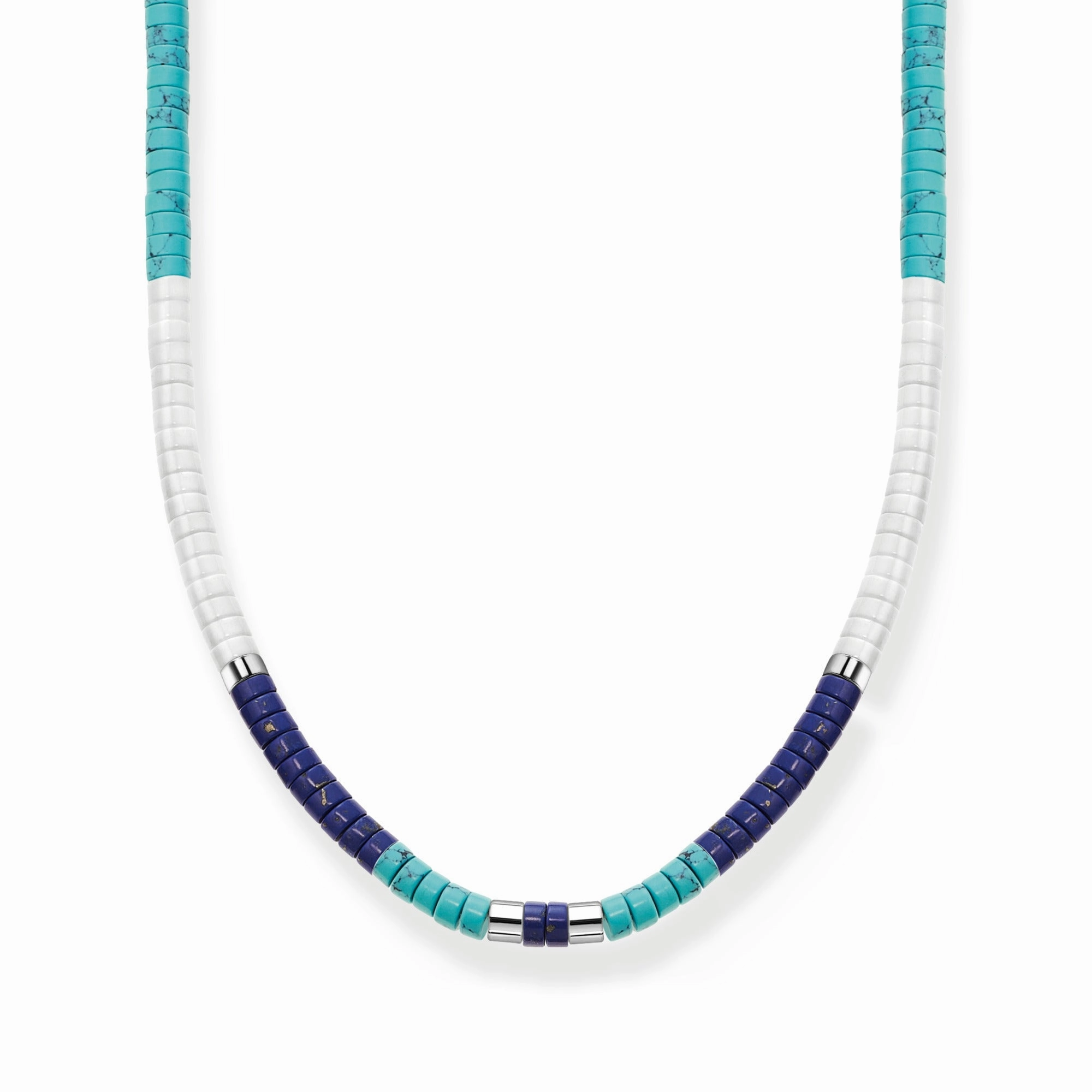 Thomas Sabo Charm Club Sterling Silver Blue Stones Necklace D