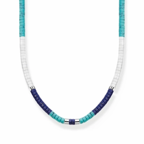 Thomas Sabo Charm Club Sterling Silver Blue Stones Necklace D