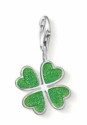 Thomas Sabo Charm Club Sterling Silver Green Enamel Cloverleaf Charm D