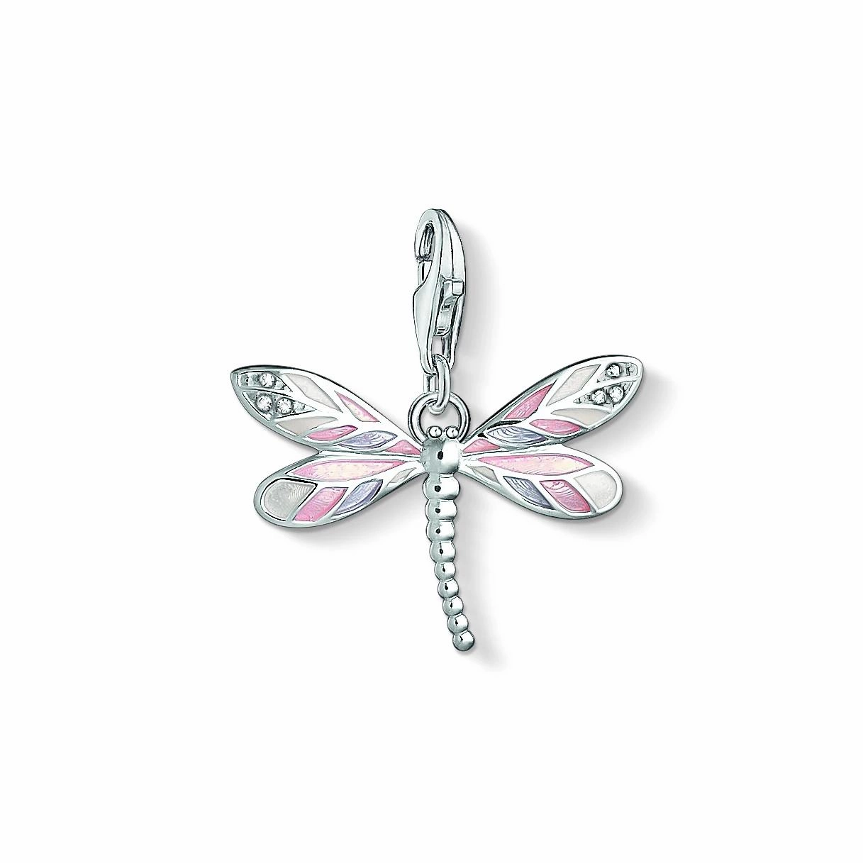 Thomas Sabo Charm Club Sterling Silver Pink Enamel Dragonfly Charm