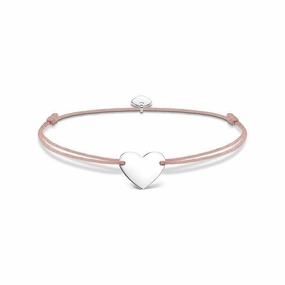 Thomas Sabo Charm Club Sterling Silver Textile Little Secret Heart Bracelet