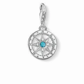 Thomas Sabo Charm Club Sterling Silver Turquoise Compass Charm