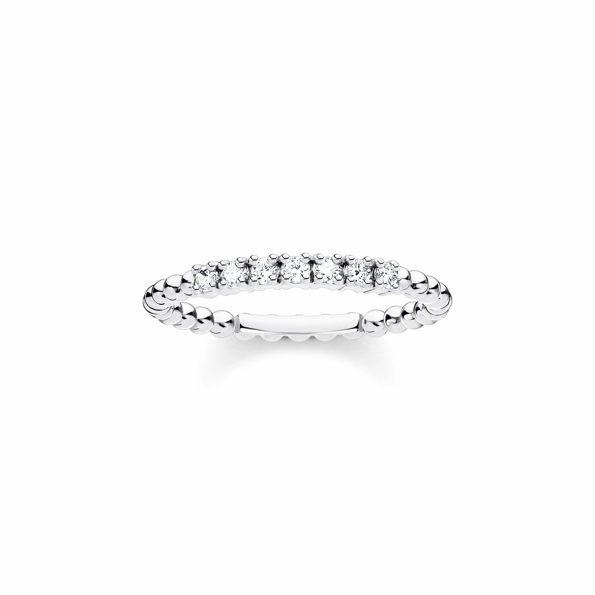 Thomas Sabo Charm Club Sterling Silver White CZ Dots Ring