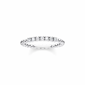 Thomas Sabo Charm Club Sterling Silver White CZ Dots Ring