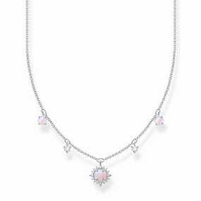 Thomas Sabo Charm Club Sterling Silver White CZ Pink Vintage Necklace