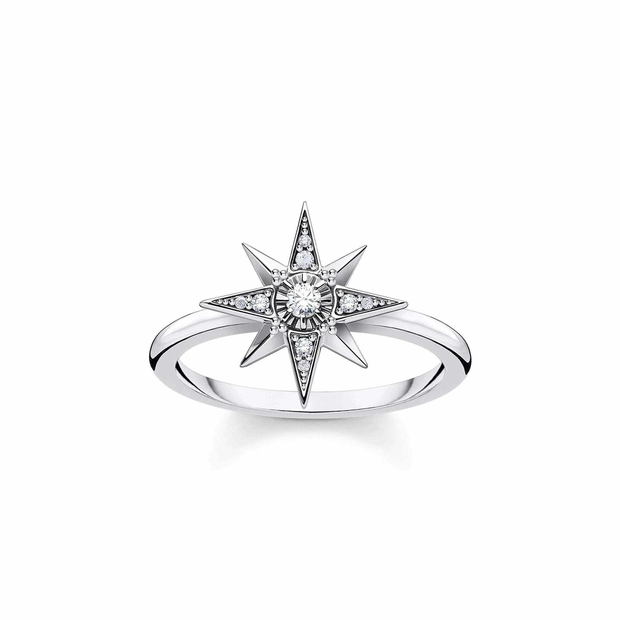 Thomas Sabo Charm Club Sterling Silver White CZ Star Ring D