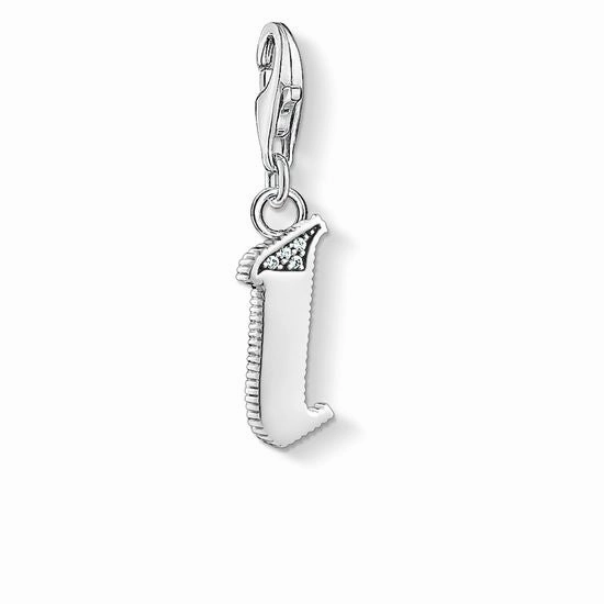 Thomas Sabo Charm Club Sterling Silver White Zirconia Letter I Charm D