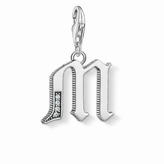 Thomas Sabo Charm Club Sterling Silver White Zirconia Letter M Charm D