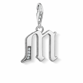Thomas Sabo Charm Club Sterling Silver White Zirconia Letter M Charm D