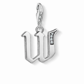 Thomas Sabo Charm Club Sterling Silver White Zirconia Letter W Charm D