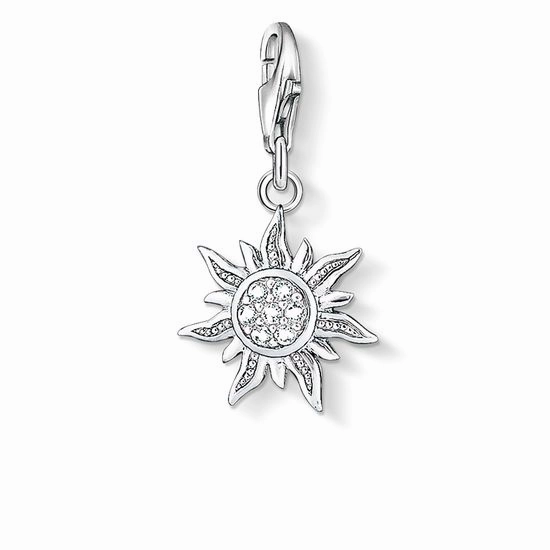 Thomas Sabo Charm Club Sterling Silver White Zirconia Sun Charm