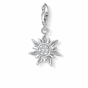 Thomas Sabo Charm Club Sterling Silver White Zirconia Sun Charm