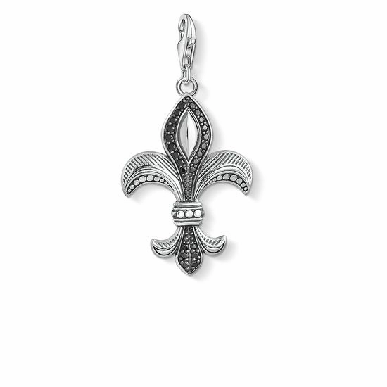 Thomas Sabo Charm Club Sterling Silver Zirconia Fleur De Lis Pendant