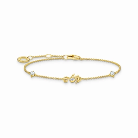 Thomas Sabo Charm Club Yellow Gold Plated Sterling Silver Seahorse Bracelet D