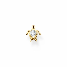 Thomas Sabo Charm Club Yellow Gold Plated Sterling Silver Turtle Single Ear Stud