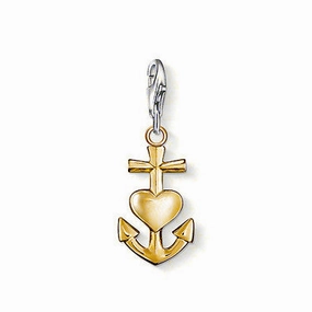 Thomas Sabo Charm  Sterling Silver Club k Yellow Gold Plated All In One Faith Love Hope D