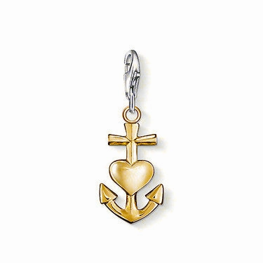 Thomas Sabo Charm  Sterling Silver Club k Yellow Gold Plated All In One Faith Love Hope D