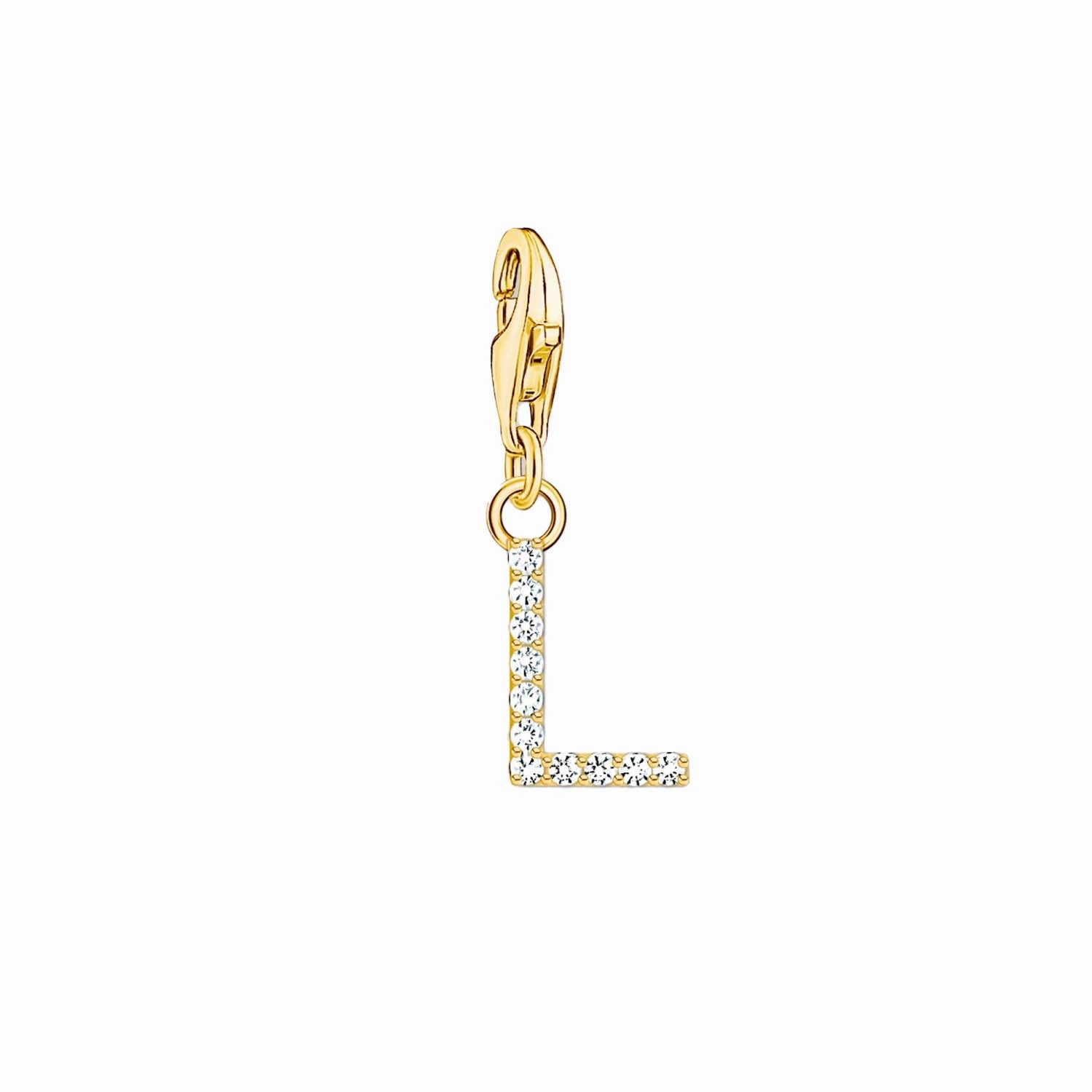 Thomas Sabo Charmista Gold Plated Sterling Silver Letter L Charm Pendant