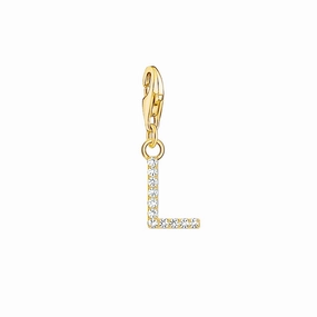 Thomas Sabo Charmista Gold Plated Sterling Silver Letter L Charm Pendant