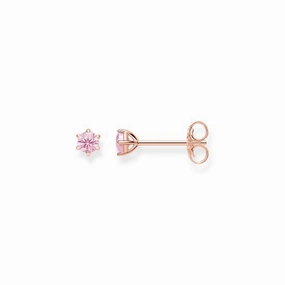Thomas Sabo Earring Glam and Soul Rose Gold Hot Pink Zirconia Studs